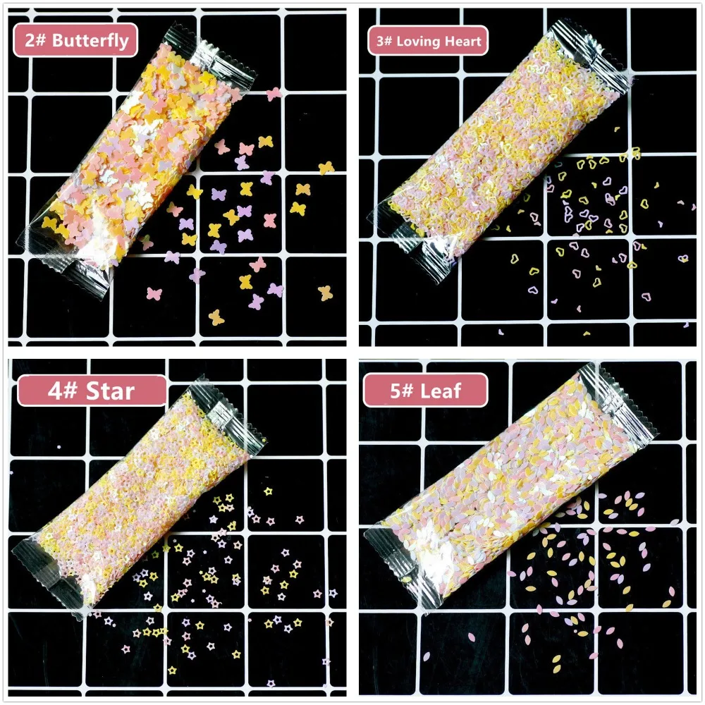 10g/Pack Transparente Ponto de Forma Solta de Lantejoulas Paillettes Para a Beleza do Prego Sacos de Decoração de Cristal Material de Solo