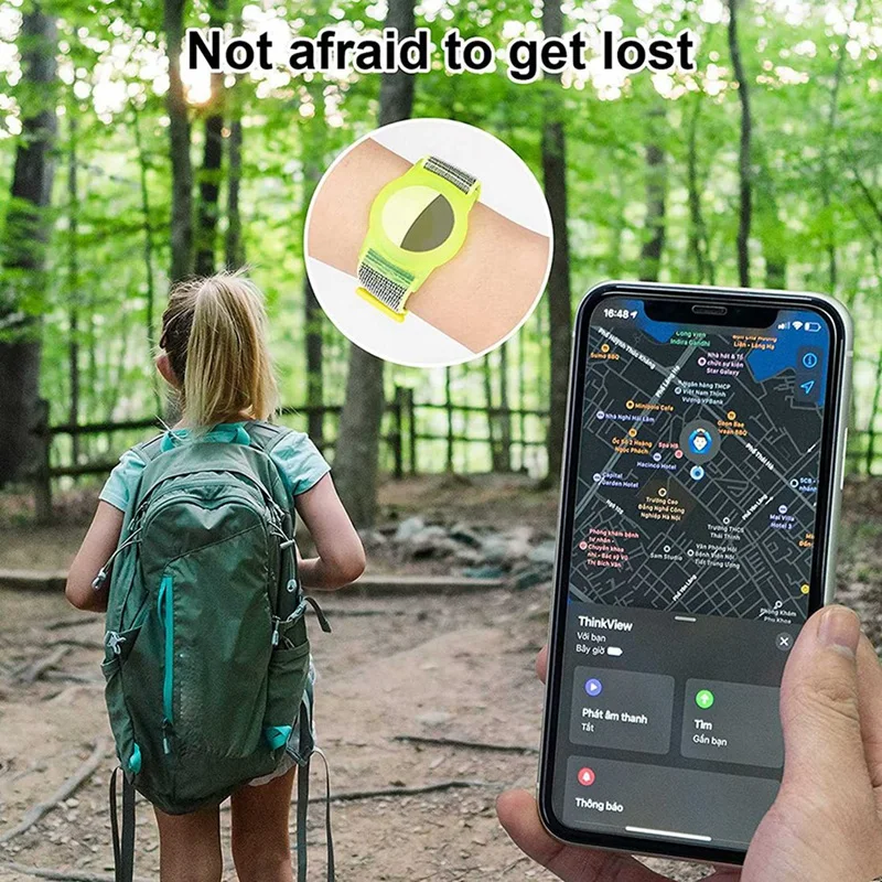 2X Garoto Pulseira Compatível Com Apple Airtag, estojo de Proteção Para o Ar Tag do Perseguidor de GPS do Titular Com Pulseira de Nylon E