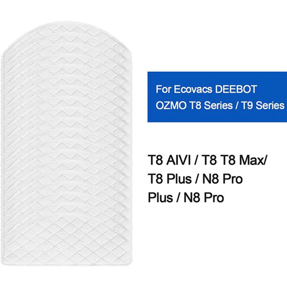 50 peças Descartáveis Toalhitas para Ecovacs Deebot Ozmo T8 T8+ T8 AIVI T8 Max T9 T9+ N8 N8+ N8 Pro N8 Pro+ Aspirador de Almofadas