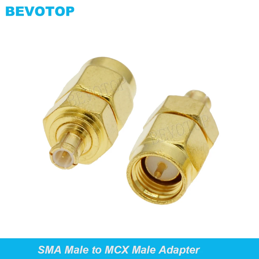 5PCS/Muito Alta Quanlity MCX para Adaptador SMA SMA Macho para MCX Macho RF Coaxial Adaptador de Conector SMA para MCX Adaptador BEVOTOP