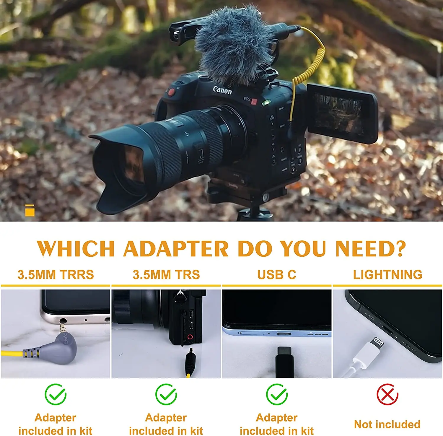 7RYMS Minbo M1 Profissional Shotgun Microfone Duplo Modo de Saída para Câmeras de Smartphone Laptops com Monitorização imediata