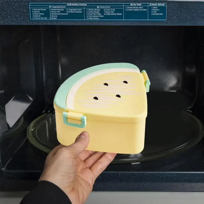 Bento lancheira 3-compartimento de Melancia em Forma de Lanche Caixa de Bento Portátil Almoço Recipientes Bento Caixa de Almoço, Para Adultos Crianças