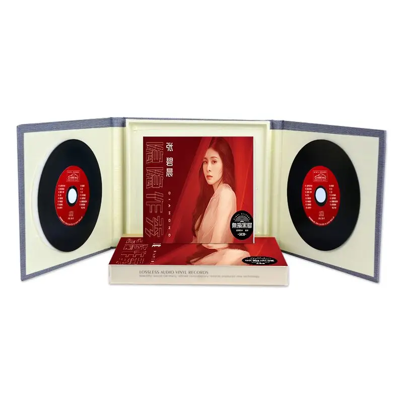 China 12cm HD de MASTERIZAÇÃO de discos de Vinil LPCD HQ 3 CD, Caixa de cds Clássicos Chineses Cantor de Música Pop do Diamante Zhang Bichen Canção
