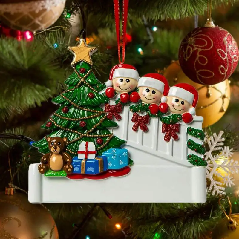Enfeite de natal Enfeites de Árvore de Natal da Família de Decoração DIY Nome Pingentes Decoração de Natal Presentes DIY Nome Bênção Palavras