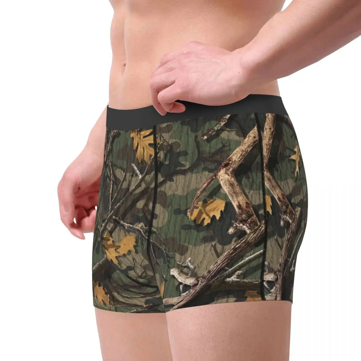 Engraçado Boxer de Camuflagem Camo Shorts Calcinha Homens em roupa interior Macio Cuecas para homens