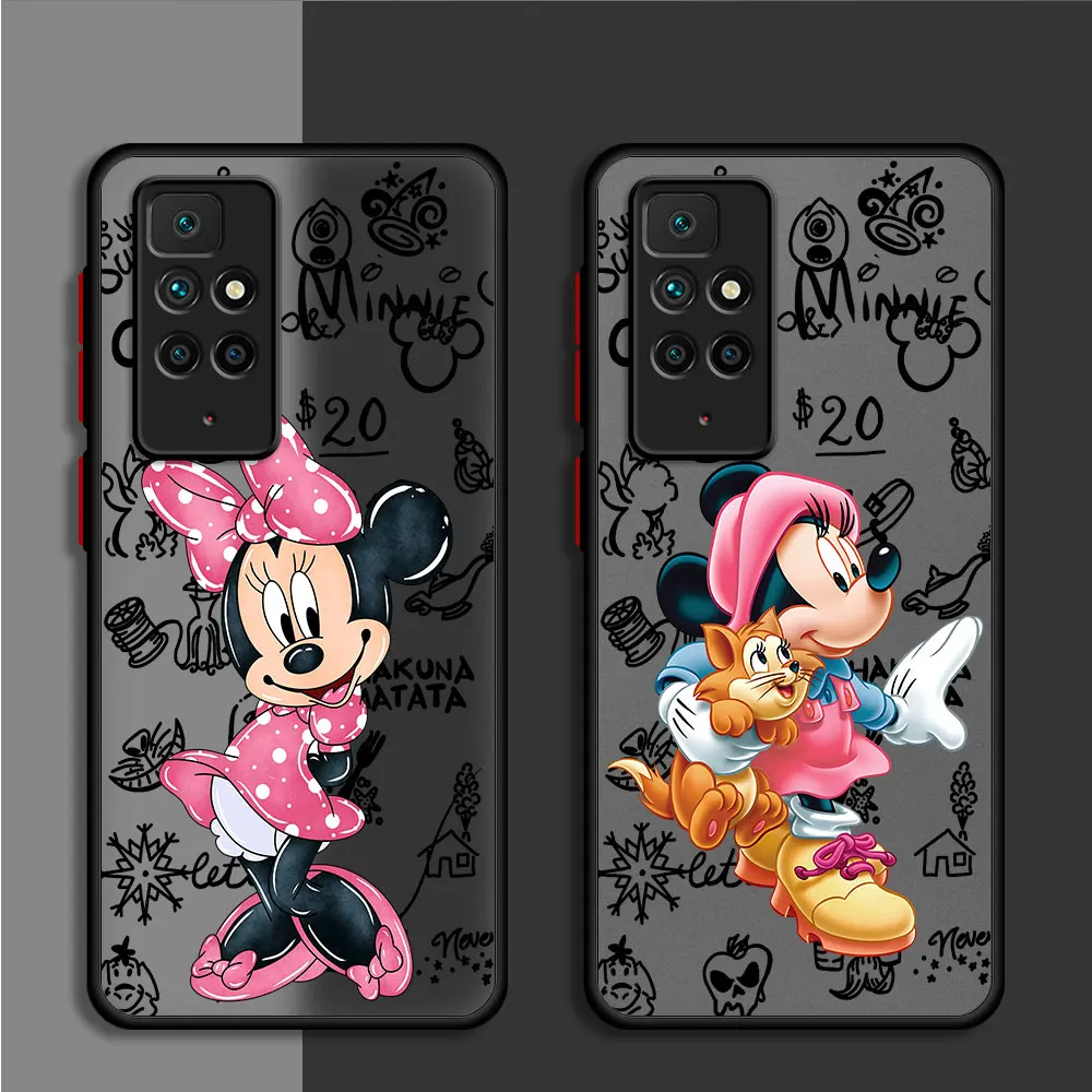Impressão Caso de Telefone Xiaomi Redmi K40 Pro A2 10 12 5G 9C 9T 12C A1 10C 9A 9 Matte da Disney Disney do Rato de Minnie Bonito Tampa