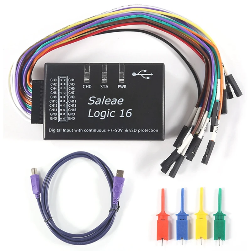 Lógica USB Logic Analyzer Multi-Analisador de Sistema Para a Versão Oficial Taxa de Amostragem de 100M de 16 Canais de Instrumentos