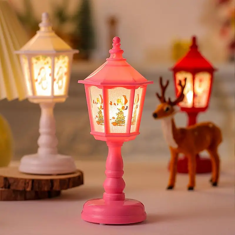 Mini Natal Lanternas de Mesa, Candelabro LED Lâmpada Portátil de Poupança de Energia Deslizar o Interruptor Ferramenta de Decoração Para o Natal