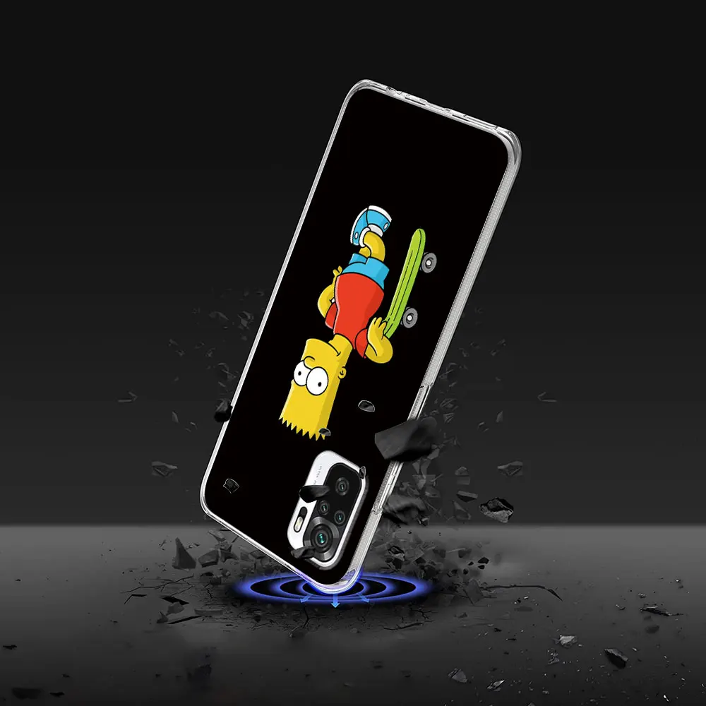 Simpson Bonito o Caso para Xiaomi Redmi Nota 12 11 Pro Plus 11 10 10 9 7 11T 8 11E 8T 9S 5 9T 6 Pro Silicone Claro Tampa do Telefone