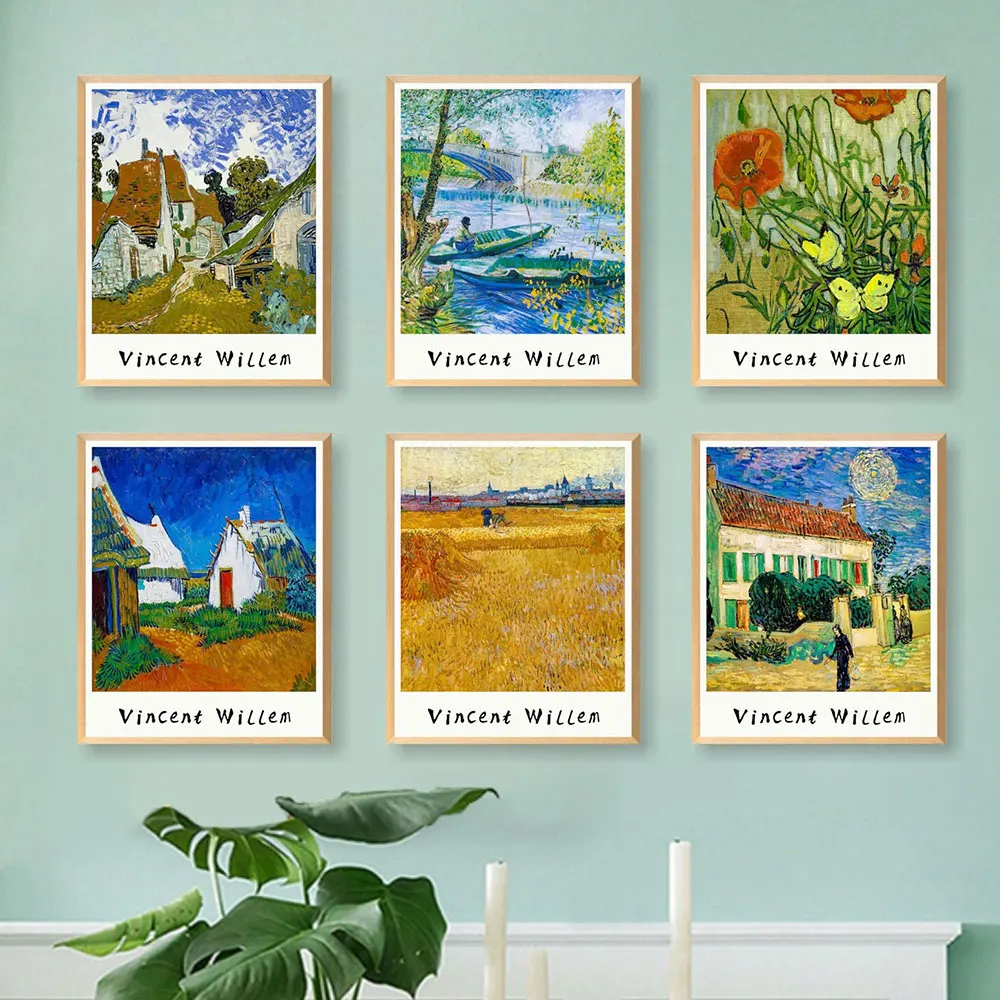 Vincent Willem Van Gogh Resumo Paisagem De Lona Cartaz Famoso Clássico De Parede De Impressão Decorativa Imagem Moderna Decoração De Sala De Estar