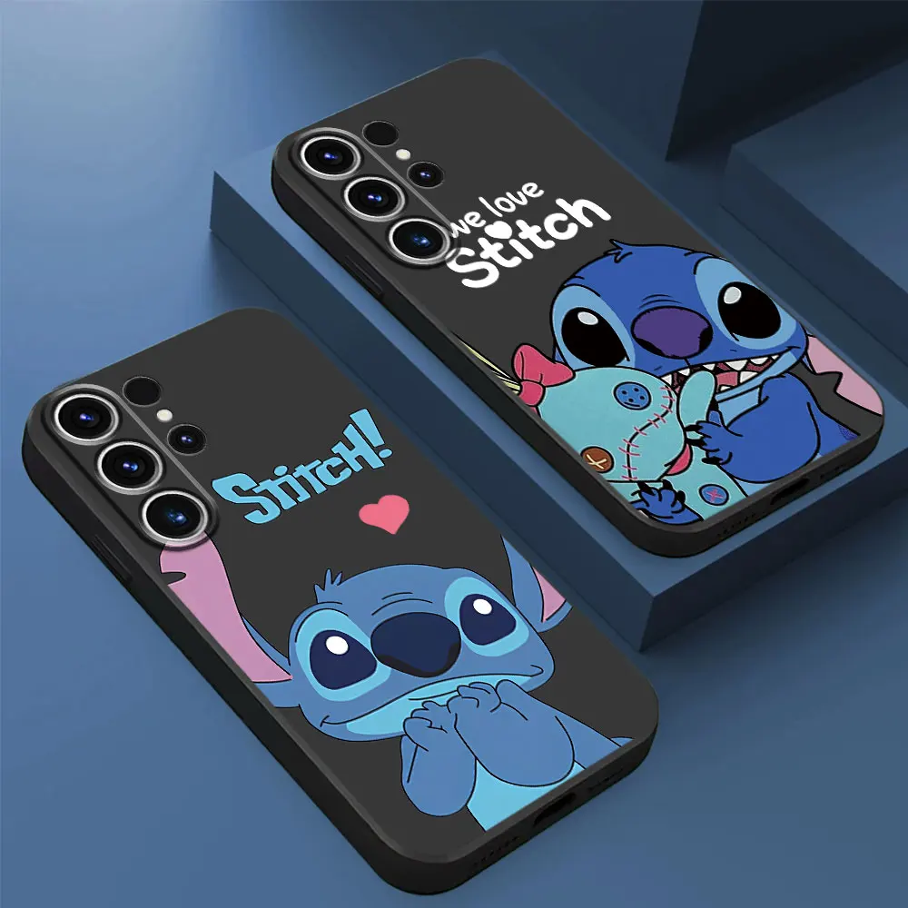À prova de choque Bonito Disney Stitch Telefone Case para Samsung Galaxy S9 S8 S7 S23 S20 FE S22 Mais S10 S21 Ultra 5G S10e TPU Macio